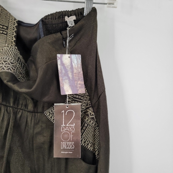 Ecote Urban Outfitters UO Black Boho Dress Womens Medium Iridescent Bohemian - Picture 12 of 16